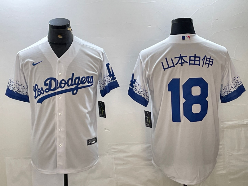 Men's Los Angeles Dodgers Yoshinobu Yamamoto #18 White Alternate Jersey